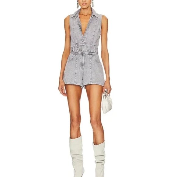Iro 'Ivali' Gray Denim Romper Jumpsuit Size 36/Small - Picture 1 of 4
